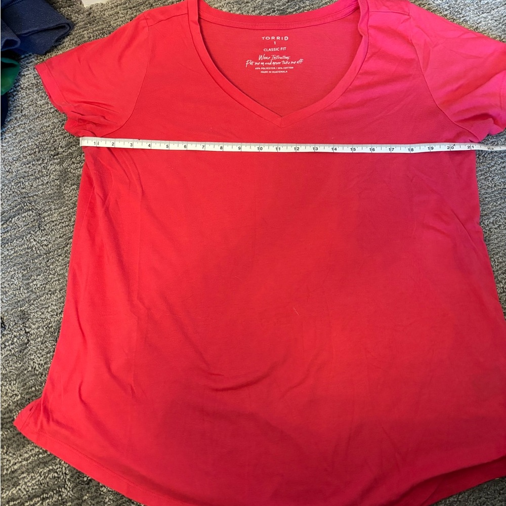 Bright pink (almost coral) tee shirt 1X